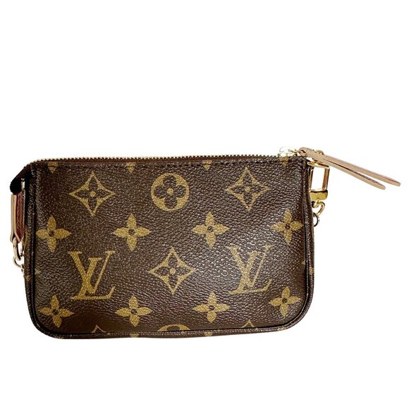 LOUIS VUITTON Authentic Brown Monogram Canvas Pochette Pouch - Picture 3 of 11